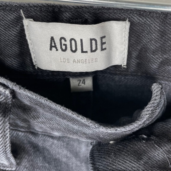 AGOLDE 90's Mid Rise Loose Fit Jeans in Photogram Size 24 Black Wash - Picture 9 of 12
